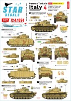 Star Decals 72-A1024 German tanks in Italy # 4. Pz.Kpfw.III and Pz.Kpfw.IV.Pz.Kpfw.III Flame tank, Pz-BeobachtungsWg. III Ausf.G, Befehls-Pz.Kpfw.III Ausf.J. Pz.Kpfw.IV Ausf.H 1/72