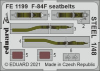 Eduard FE1199 F-84F seatbelts STEEL (KIN) 1/48