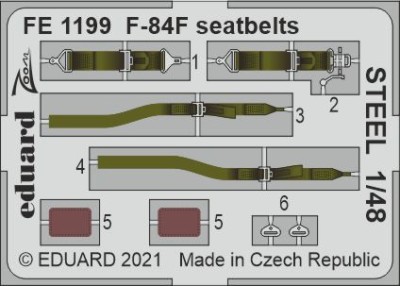 Eduard FE1199 F-84F seatbelts STEEL (KIN) 1/48