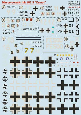 Print Scale C48216 Messerschmitt ME-163 B Komet (wet decal) 1/48