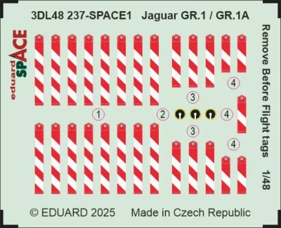 Eduard 3DL48237 Jaguar GR.1 / GR.1A R.B.F. tags SPACE (AIRF) 1/48