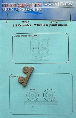 Aires 7243 F-8 Crusader wheels &amp; paint masks 1/72