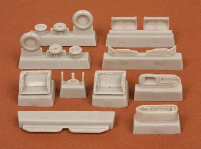 Sbs Model 72008 Mig-21bis wheel bays + wheels (ZVE) 1/72