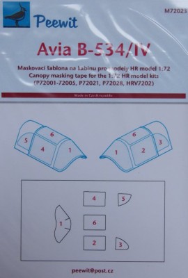 Peewit PW-M72023 1/72 Canopy mask Avia B-534/IV (HR MODEL)