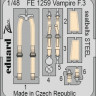 Eduard FE1259 Vampire F.3 seatbelts STEEL (AIRF) 1/48