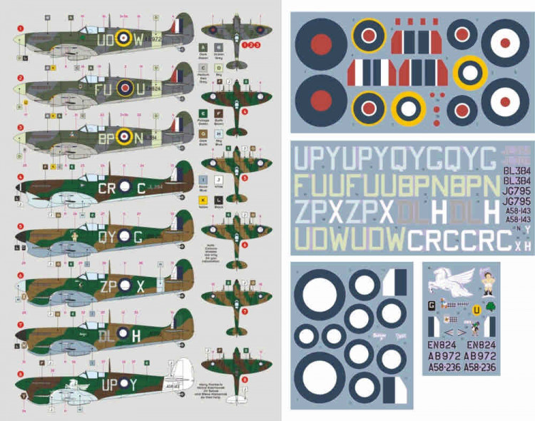 Dk Decals 32027 Spitfire Mk.V in RAAF Squadrons (8x camo) 1/32