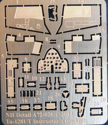 NH Detail NHA72-026 Tupolev Tu-128UT Instructor's Cockpit Set 1/72