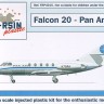 F-rsin Plastic FRP4015 Dassault Falcon 20 Decals Pan Am 1/144