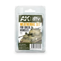 AK Interactive AK-00064 Набор пигментов для американской техники 2 МВ Европейский ТВД