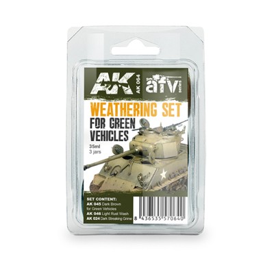 AK Interactive AK-00064 Набор пигментов для американской техники 2 МВ Европейский ТВД