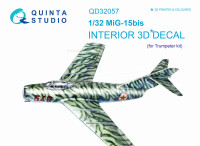 Quinta studio QD32057 МиГ-15бис (для модели Trumpeter) 3D Декаль интерьера кабины 1/32
