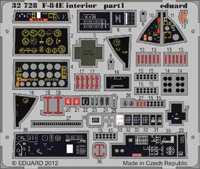 Eduard 32728 1/32 Цветное Фототравление для F-84E interor S.A.