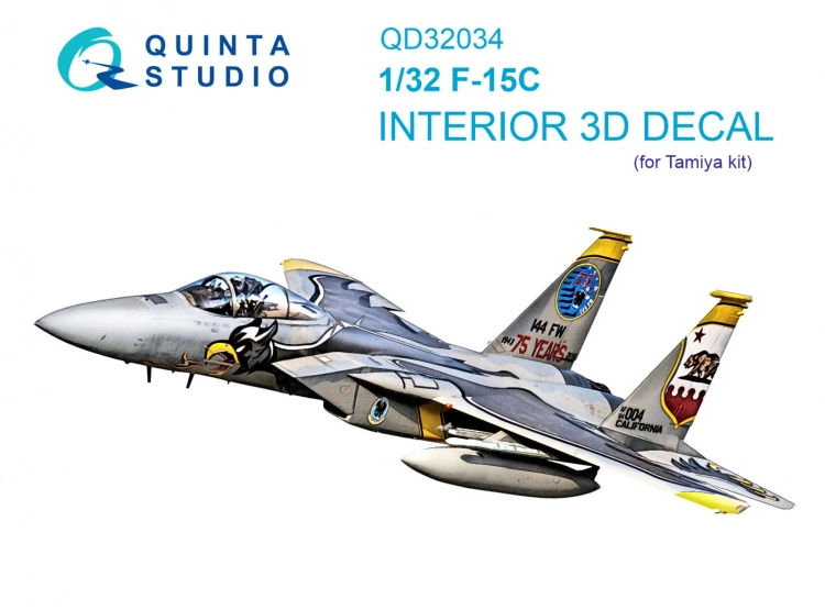 Quinta studio QD32034 F-15C (Tamiya) 3D Декаль интерьера кабины 1/32
