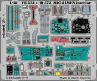 Eduard 49572 1/48 Фототравление для MiG-21MFN interior S.A.