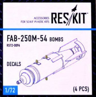Reskit RS72-0094 FAB-250M-54 Bombs (4 pcs.) 1/72