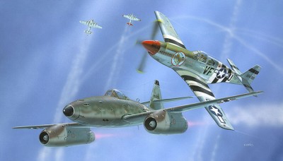 Revell 63711 Набор Combat Set Турбореактивный истребитель Me262 и истребитель дальнего радиуса действия P-51B 1/72