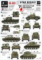 Star Decals STAR35892 7th Armoured Division - Desert Rats in NW Europe 1/35