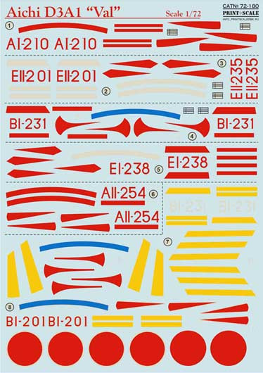 Print Scale 72-180 Aichi D3A1 Val 1/72