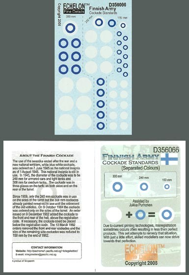 Echelon FD D356066 Finnish Army Cockade Standards 1/35