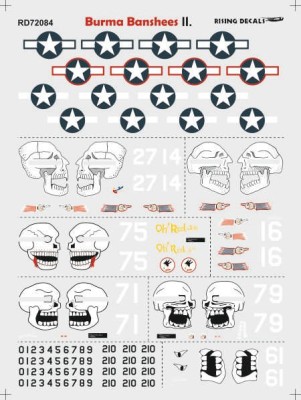 Rising Decals 72084 The Burma Banshees Pt.II (7x camo) re-edition 1/72