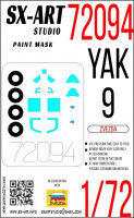 SX Art 72094 Окрасочная маска Як-9Д (Звезда) 1/72