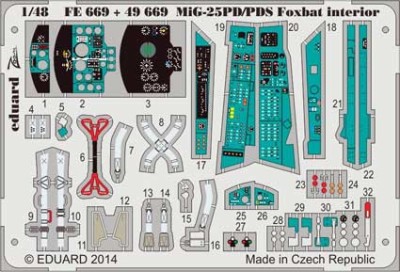 Eduard FE669 MiG-25PD/PDS Foxbat interior S.A.