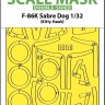 Art Scale 200-M32106 North-American F-86K Sabre Dog wheels and canopy frame paint mask (inside and outside) 1/32
