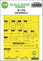 Art Scale 200-M48008 Boeing B-17G Flying Fortress wheels and canopy frame paint masks (outside only) 1/48