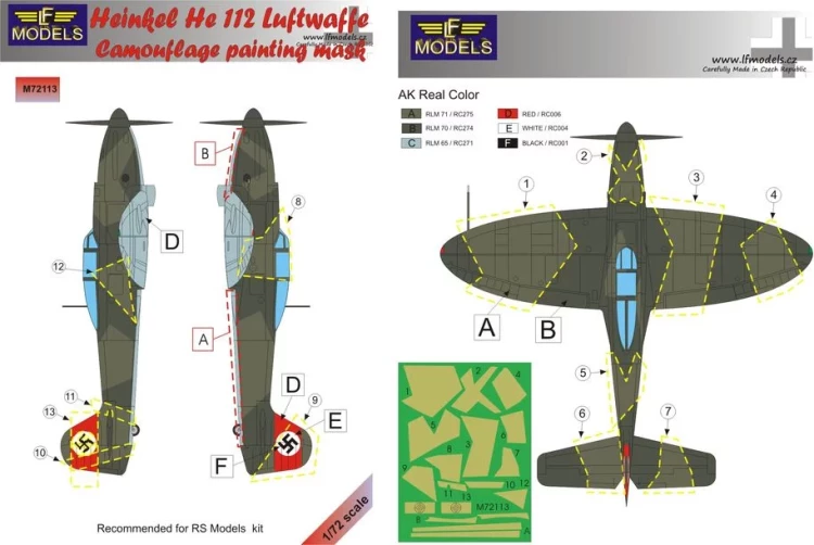 Lf Model M72113 Mask He 112 Luftwaffe Camouflage paint. (RS) 1/72