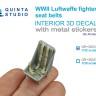 Quinta studio QR+32033 Комплект ремней для истребителя Luftwaffe, ВМВ (с металлическими пряжками) (для всех моделей) 1/32