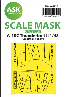 Art Scale 200-M48220 Fairchild A-10C Thunderbolt II canopy frame paint mask (outside only) 1/48
