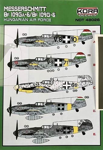 Kora Model NDT48026 Bf 109Ga-6/G-6 Hungarian AF декали 1/48