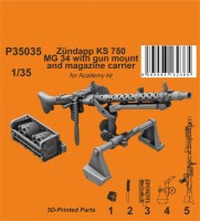 CMK P35035 Zundapp KS 750 - MG 34 w/ gun mount (ACAD) 1/35