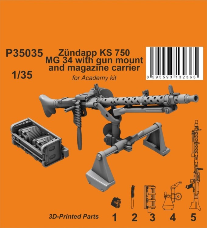 CMK P35035 Zundapp KS 750 - MG 34 w/ gun mount (ACAD) 1/35