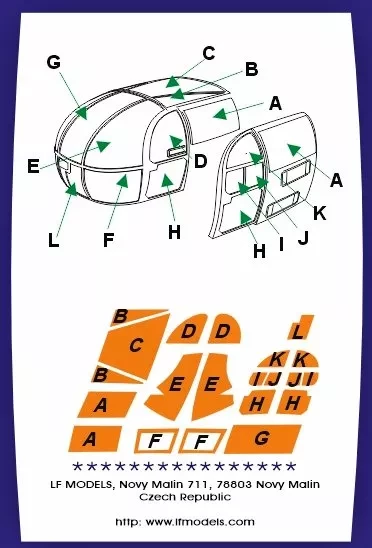 Lf Model CM7216 Canopy mask Alouette III 1/72