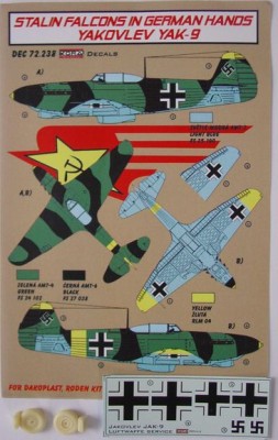 Kora Model DEC72238 Yakovlev Yak-9 (Luftwaffe service) декали декали 1/72