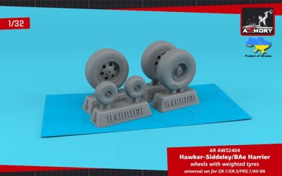 Armory ARAW32404 BAe Harrier GR.7GR.1/GR.3/FRS.1/McDonnell-Do uglas AV-8A wheels with weighted tyres 1/32
