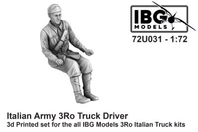 IBG Models U7231 Italian Army 3Ro Truck Driver (3D Print.fig.) 1/72