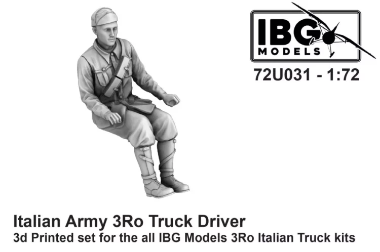 IBG Models U7231 Italian Army 3Ro Truck Driver (3D Print.fig.) 1/72