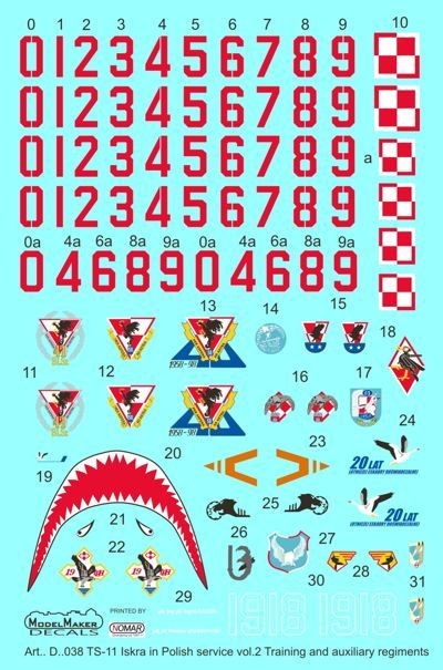 Model Maker Decals D72038 PZL TS-11 'Iskra' in Polish service vol.2 1/72