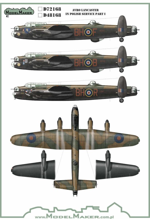 Model Maker Decals D72168 Avro Lancaster in Polish service part I 1/72