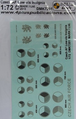 4+ Publications DMK-72001 1/72 Decals Czech AF Low-vis insignia (2 sets)