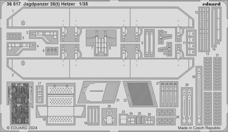 Eduard 36517 SET Jagdpanzer 38(t) Hetzer (TAKOM) 1/35