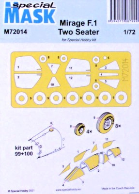 Special Hobby M72014 Mask for Mirage F.1 Two Seater (SP.HOBBY) 1/72