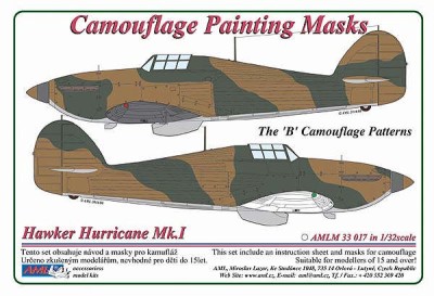 AML AMLM33017 Камуфляжные маски Hawker Hurricane Mk.I 'B' 1/32