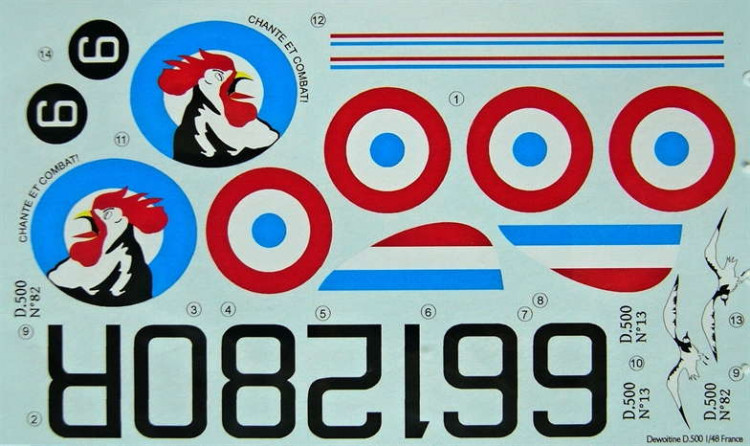 LF Model C4862 Decals Dewoitine D.500 over France (HI-TECH) 1/48