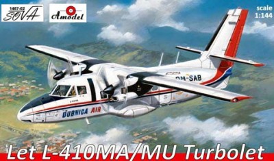 Amodel 1467-02 2-х моторный самолет Let L-410MA/MU Turbolet Dubnica Air 1/144