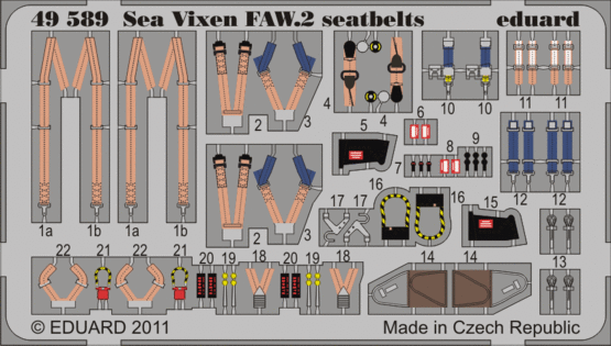 Eduard 49589 Sea Vixen FAW.2 seatbelts