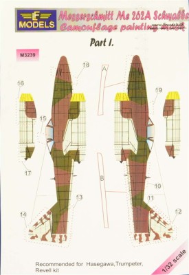 LF Model M3239 Mask Me262A Schwalbe (HAS/TRUMP/REV) Part I. 1/32
