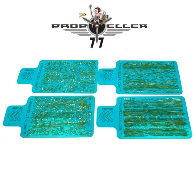 77 Propeller 77PRP033 Airbrush Stencils 'Wood TEXTURE' Set No. 6 (4 pcs)